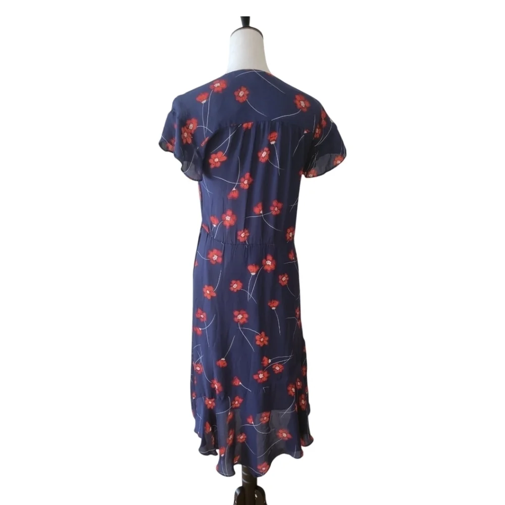 Parker‎ Verity Silk Chiffon Floral Midi Dress Size XS